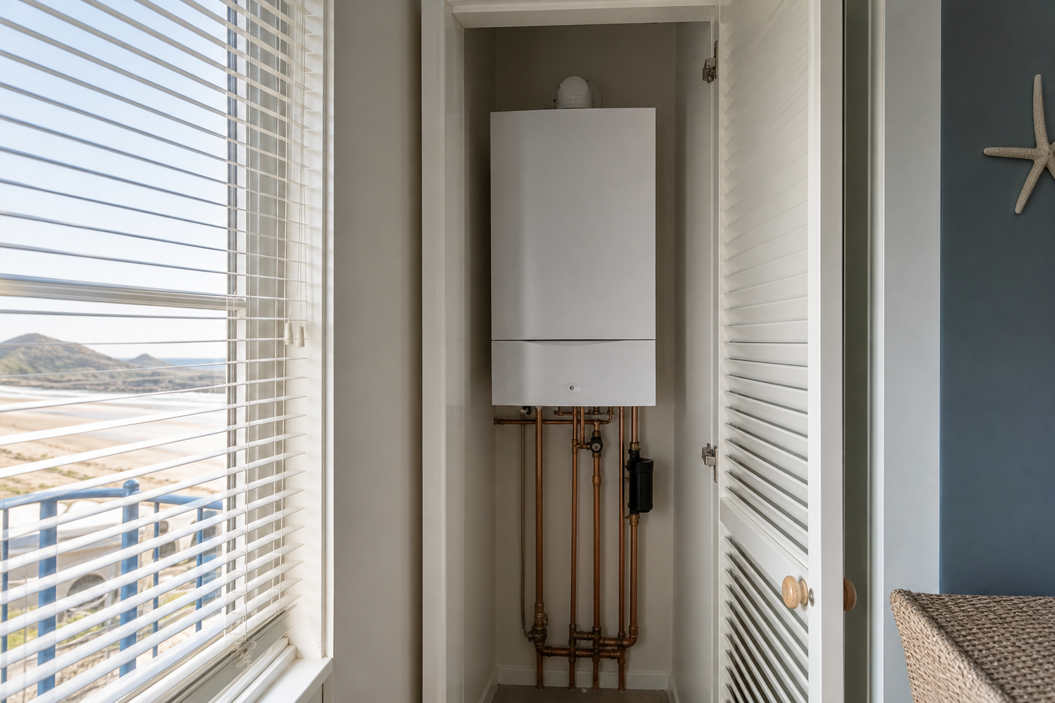 Seafront holiday flat boiler check in Barmouth